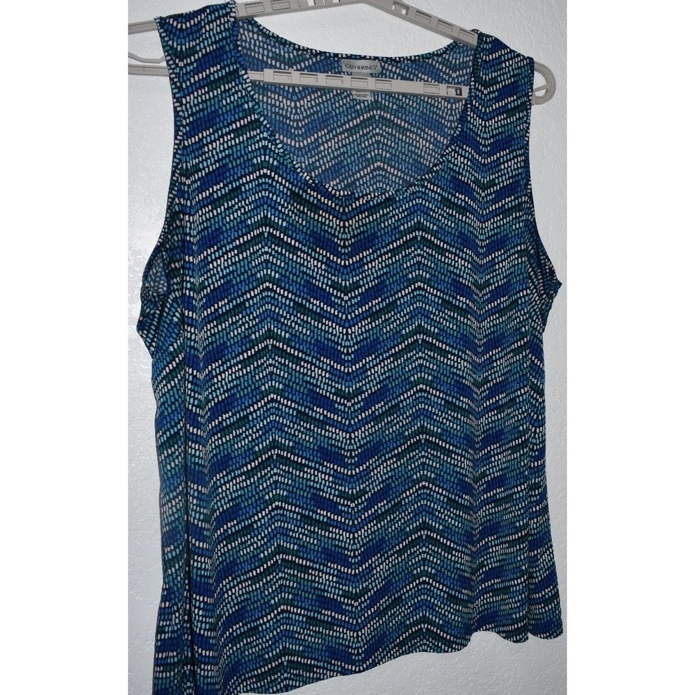 Catherines 3X Sleeveless Stretch Top Lightweigth Geo Print Artsy Breezy Comfy - Picture 12 of 16